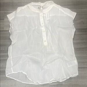 Banana Republic White Sheer Blouse